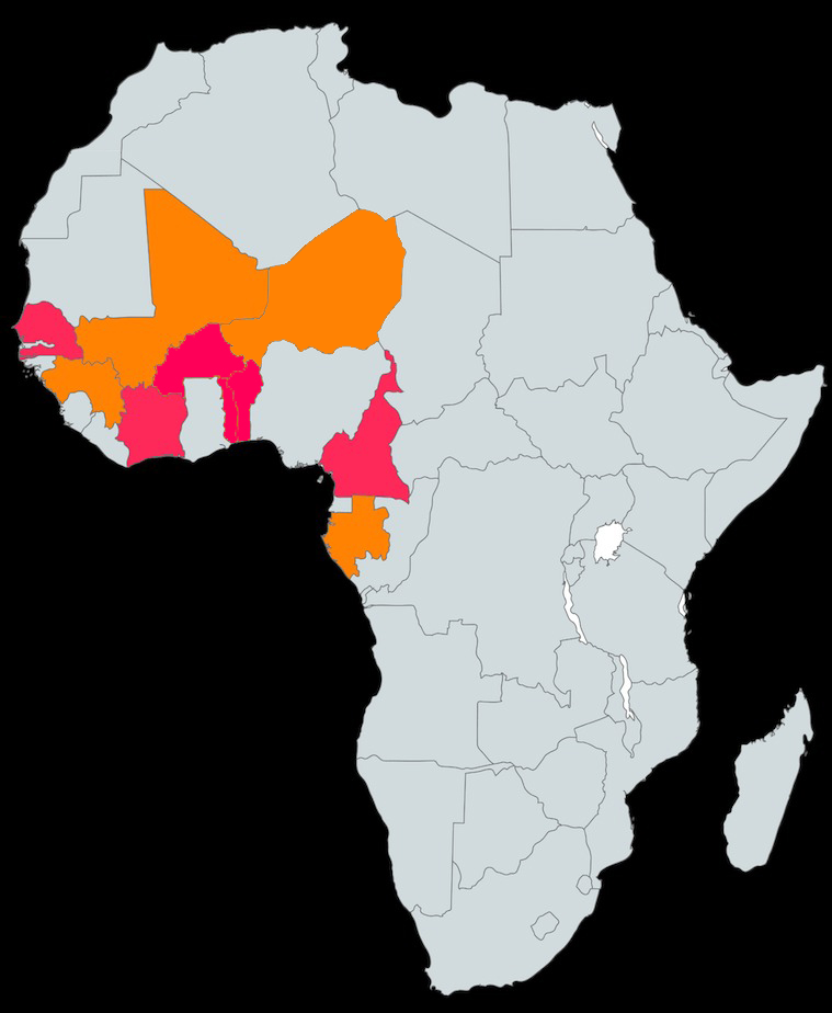 africa-map Full Africa Map with highlighted countries